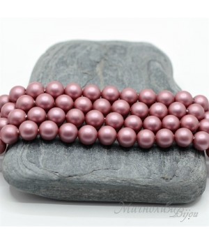 ЖЕМЧУГ Майорка, пепельная роза, матовый сатин 6мм, 5 штук