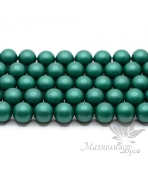 ЖЕМЧУГ Майорка, изумрудный, матовый сатин 10мм
