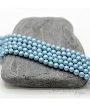 ЖЕМЧУГ Майорка, голубой, матовый сатин 4мм, 10 штук