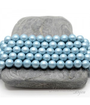 ЖЕМЧУГ Майорка, голубой, матовый сатин 6мм, 5 штук
