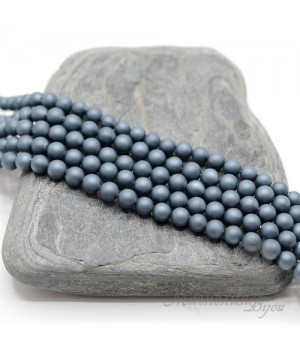 ЖЕМЧУГ Майорка, мокрый асфальт, матовый сатин 4мм, 10 штук