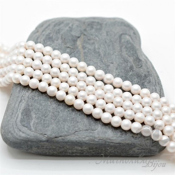 ЖЕМЧУГ Майорка, белый, матовый сатин 4мм, 10 штук