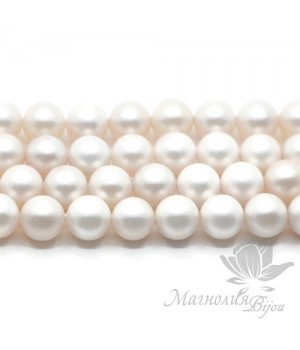 Жемчуг Майорка 10мм белый матовый сатин, 5 штук