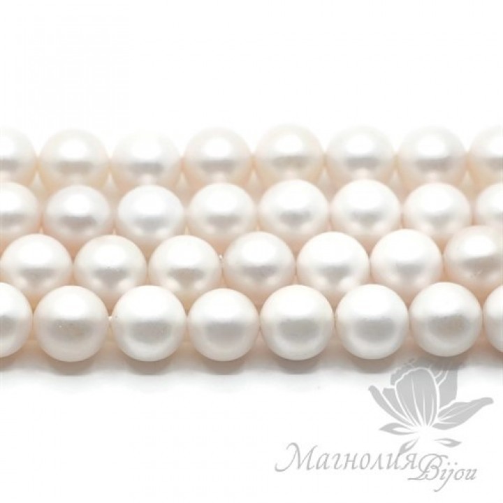Жемчуг Майорка 10мм белый матовый сатин, 5 штук
