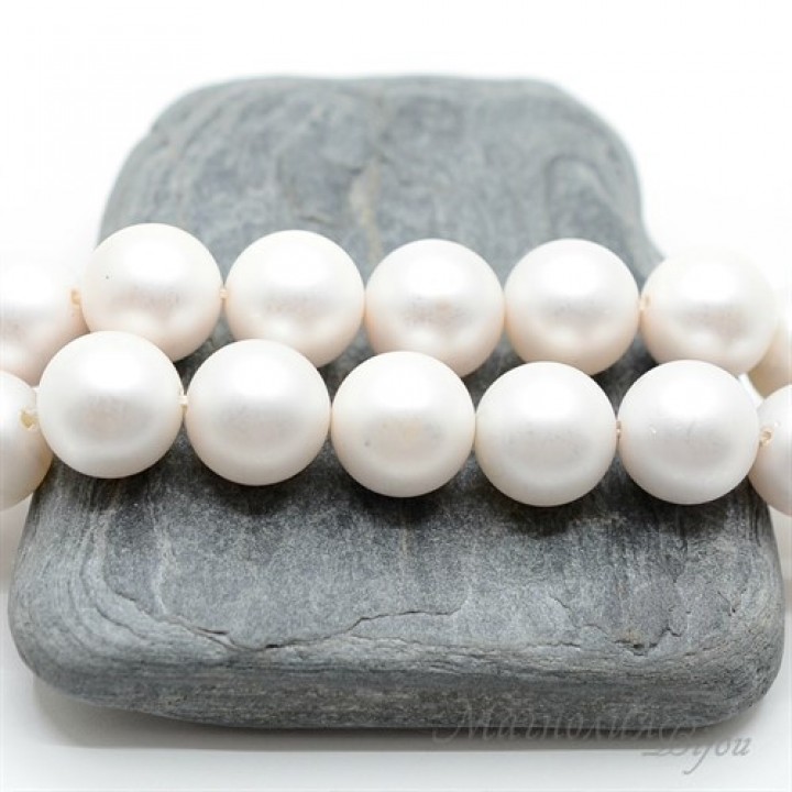 ЖЕМЧУГ Майорка, белый, матовый сатин, 12мм