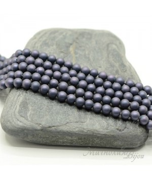 ЖЕМЧУГ Майорка, черника, матовый сатин 4мм, 10 штук