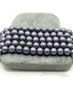 ЖЕМЧУГ Майорка, черника, матовый сатин 6мм, 5 штук