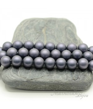 ЖЕМЧУГ Майорка, черника, матовый сатин, 8мм