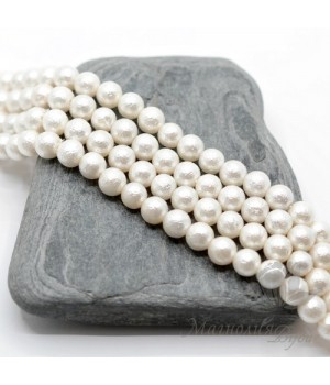 Жемчуг Майорка белый фактурный 6мм, 10 штук Жемчуг Майорка белый фактурный 6мм, 10 штук