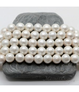 Жемчуг Майорка белый фактурный 8мм, 10 штук Жемчуг Майорка белый фактурный 8мм, 10 штук