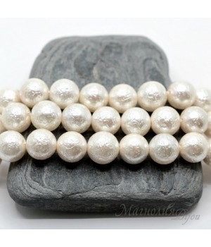 Жемчуг Майорка белый фактурный 10мм, 5 штук Жемчуг Майорка белый фактурный 10мм, 5 штук