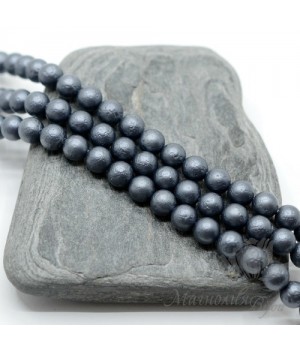 Жемчуг Майорка темно-серый фактурный 6мм, 10 штук Жемчуг Майорка темно-серый фактурный 6мм, 10 штук