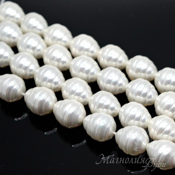 ЖЕМЧУГ Майорка Барочный, белый 16 : 13мм, полная нить