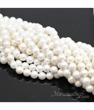 ЖЕМЧУГ Майорка, белый, глянцевый 6мм, полная нить