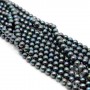 ЖЕМЧУГ Майорка, чёрный павлин, глянцевый 8мм, полная нить