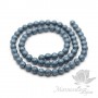 ЖЕМЧУГ Майорка, граненый 6мм, цвет "стальной синий", полная нить