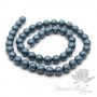 ЖЕМЧУГ Майорка, граненый 8мм, цвет "стальной синий", полная нить