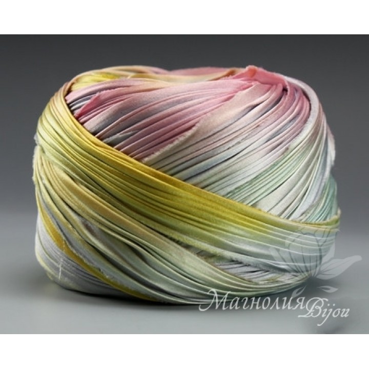 Лента Shibori (шибори)  "Silver Lining Borealis", 10 см