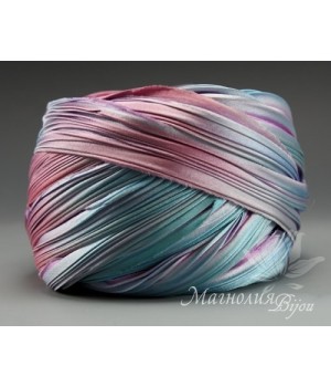 Лента Shibori (шибори)  "Aqua Rose", 10 см