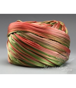 Лента Shibori (шибори)  "Mossy Terracotta", 10 см