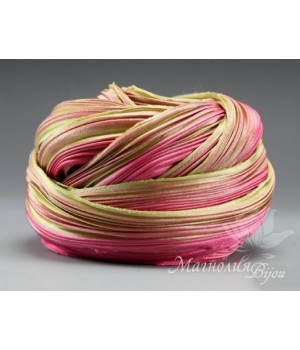 Лента Shibori (шибори)  "Pink Clover", 10 см