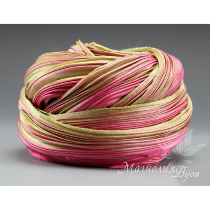 Лента Shibori (шибори)  "Pink Clover", 10 см