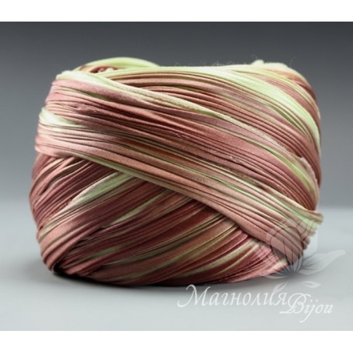 Лента Shibori (шибори)  "Mint Chocolate", 10 см