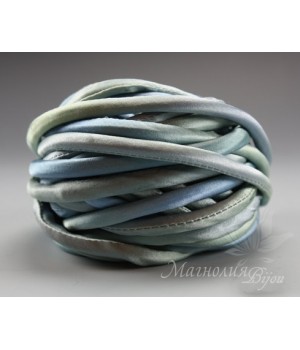 Шнур Shibori "Голубой, изумрудный",10 см