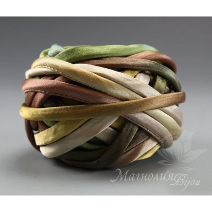 Шнур Shibori "Бронзовый, зеленый, золотой",10 см