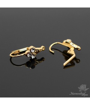 ШВЕНЗЫ с французким замком "Ice cream", позолота 18 карат