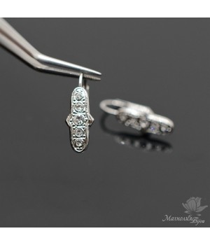 ШВЕНЗЫ с французким замком "Idol", родиевое покрытие