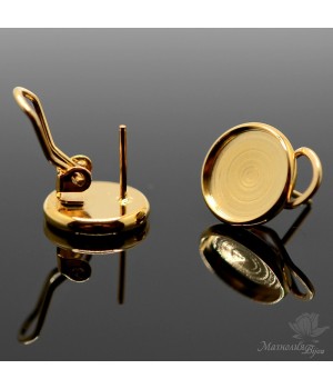 Пуссеты "Рlato" 12мм, позолота 18 карат
