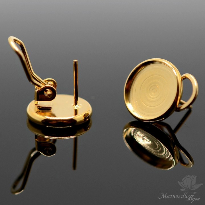 Пуссеты "Рlato" 12мм, позолота 18 карат