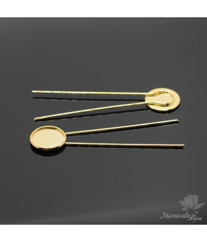 ШПИЛЬКА с сеттингом 19,5мм, позолота 18 карат