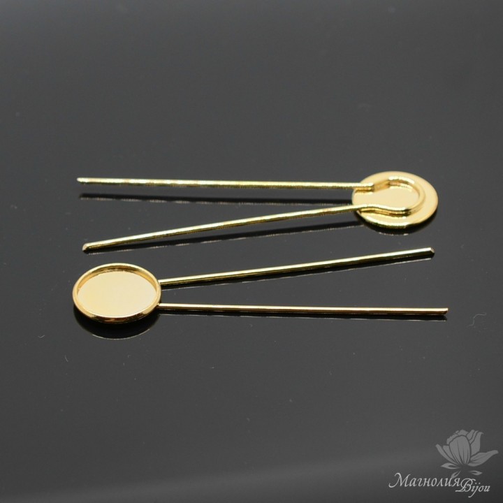ШПИЛЬКА с сеттингом 19,5мм, позолота 18 карат