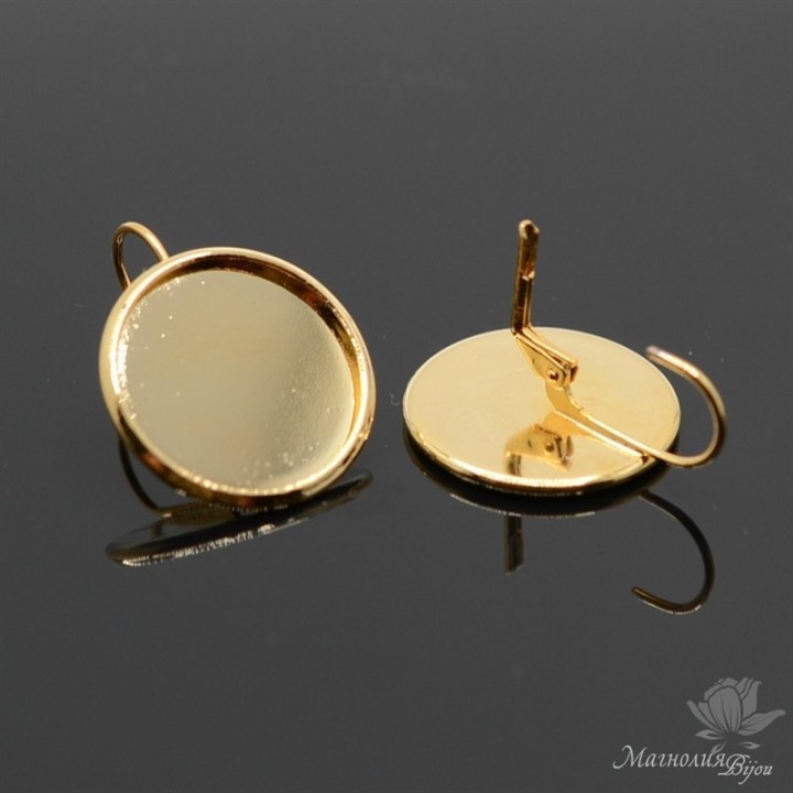 ШВЕНЗЫ с сеттингом 19,5мм, франц. замок, позолота 18 карта