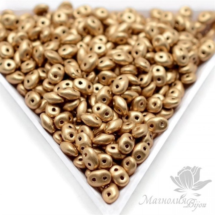 SuperDuo "Золотистый палевый", 2,5 : 5мм, 10 грамм