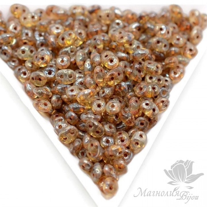 SuperDuo "Хрустальный Пикассо", 2,5 : 5мм, 10 грамм