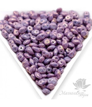 SuperDuo "Аметист, золотое сияние", 2,5 : 5мм, 10 грамм