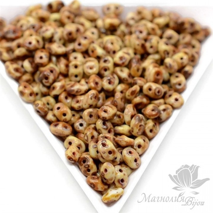 SuperDuo "Темный травертин", 2,5 : 5мм, 10 грамм