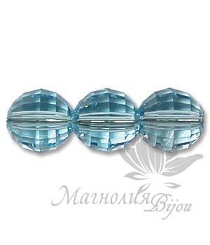 БУСИНА "Agua", круглая граненая, 8мм