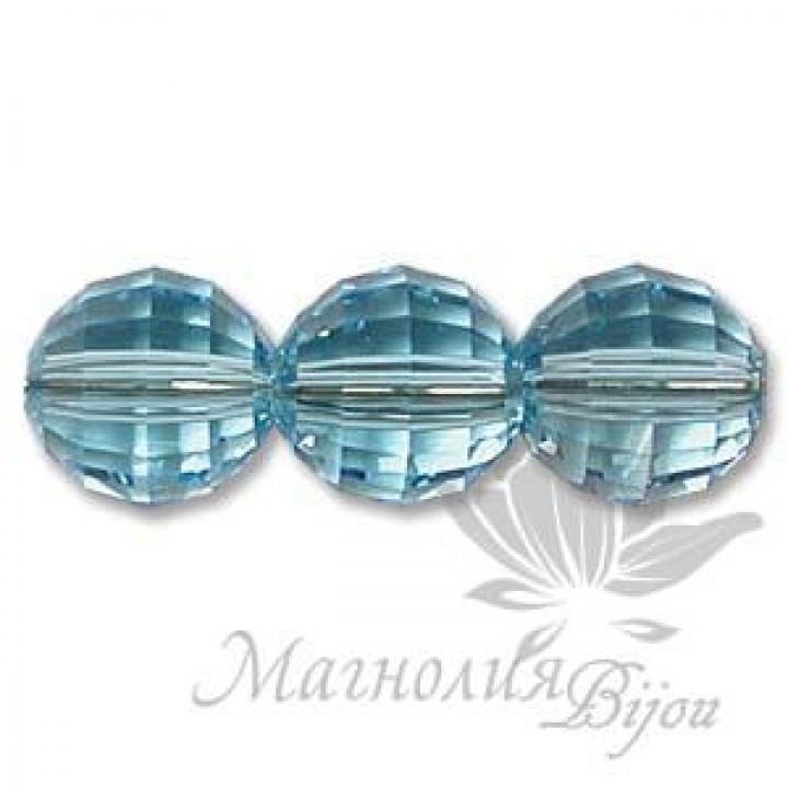 БУСИНА "Agua", круглая граненая, 8мм