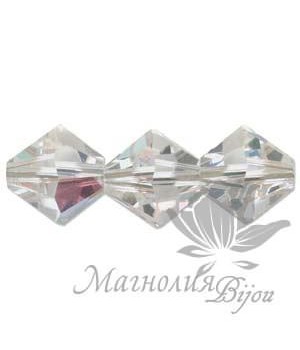 Биконусы Swarovski 4мм CRYSTAL AB, 20 штук