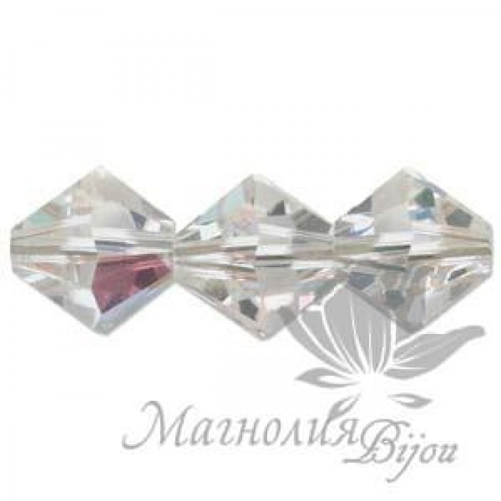 Биконусы Swarovski 4мм CRYSTAL AB, 20 штук