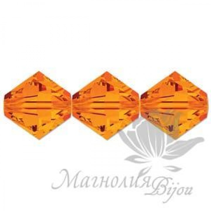 Биконусы Swarovski 4мм TANGERINE, 20 штук