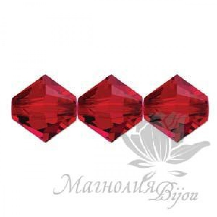Биконусы Swarovski 6мм SCARLET, 10 штук