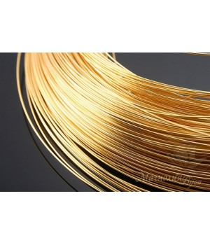 Проволока твердая 0.3мм, позолота 16 карат, 2 метра Проволока твердая 0.3мм, позолота 16 карат, 2 метра
