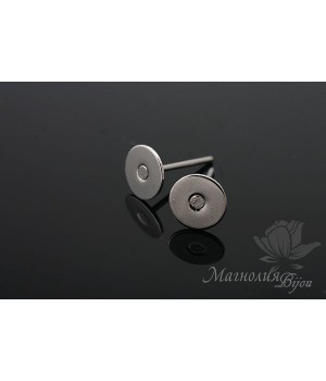 Пуссеты с площадкой 6мм, родиевое покрытие