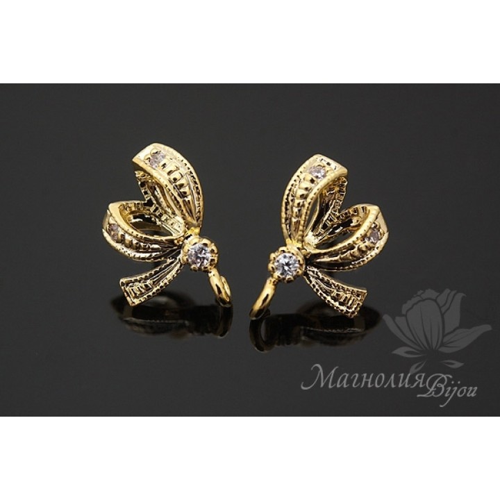 ПУССЕТЫ "Кокетка", позолота 14 карат