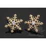 ПУССЕТЫ "Снежинки", позолота 14 карат